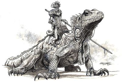 Ingundi with iguana mount